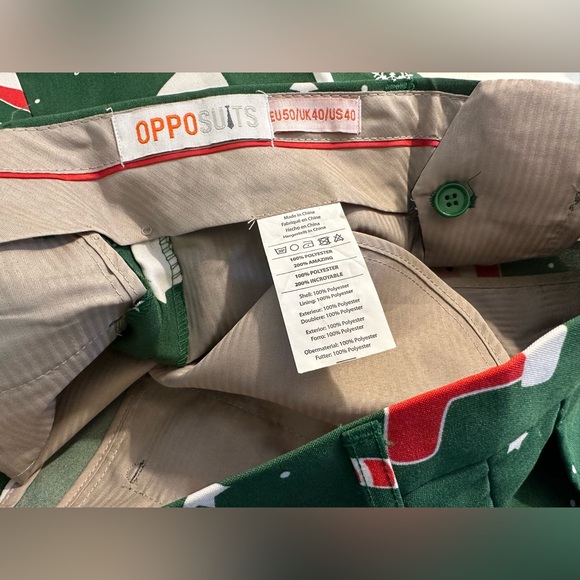 OPPOSUITS Santa Boss Novelty Costume Christmas Party Holiday Green Red Outfit - Picture 12 of 16